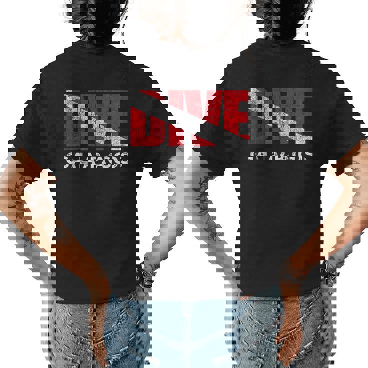 Retro Dive Galapagos Scuba Diver Vintage Dive Flag Diving Women's Crewneck Short Sleeve Back Print T-shirt Retro Dive Galapagos Scuba Diver Vintage Dive Flag Diving Women's Crewneck Short Sleeve Back Print T-shirt