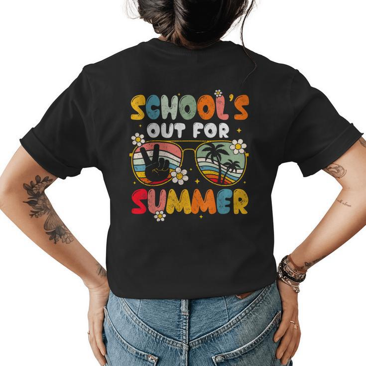 Retro Last Day Of Schools Out For Summer Teacher Boys Girls  Womens Back Print T-shirt