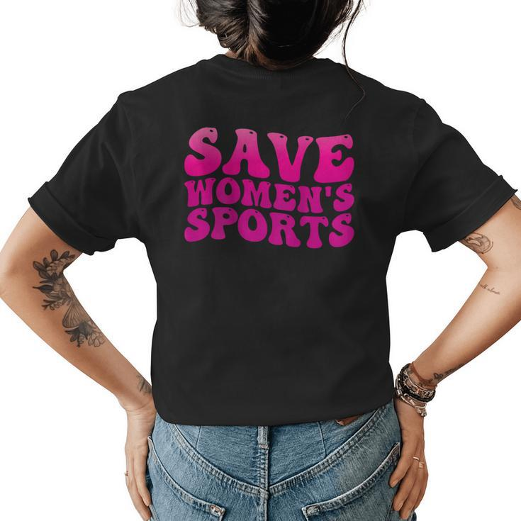 Save Womens Sports Act Protectwomenssports Support Groovy  Womens Back Print T-shirt