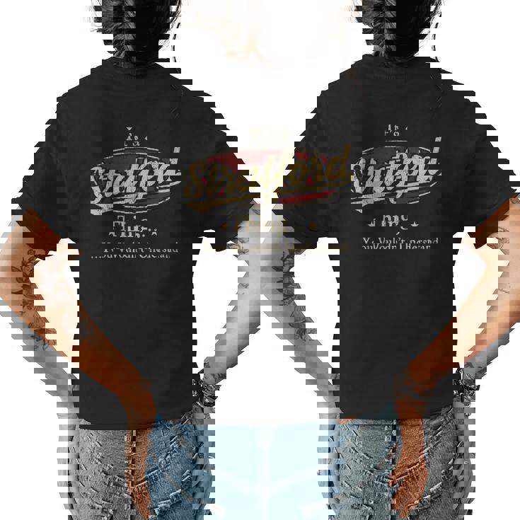 Stratford Shirt Personalized Name Gifts With Name Stratford Womens Back Print T-shirt