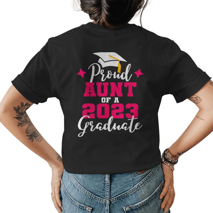 Super Proud Aunt Of 2023 Graduate Awesome Family College  Women's Crewneck Short Sleeve Back Print T-shirt