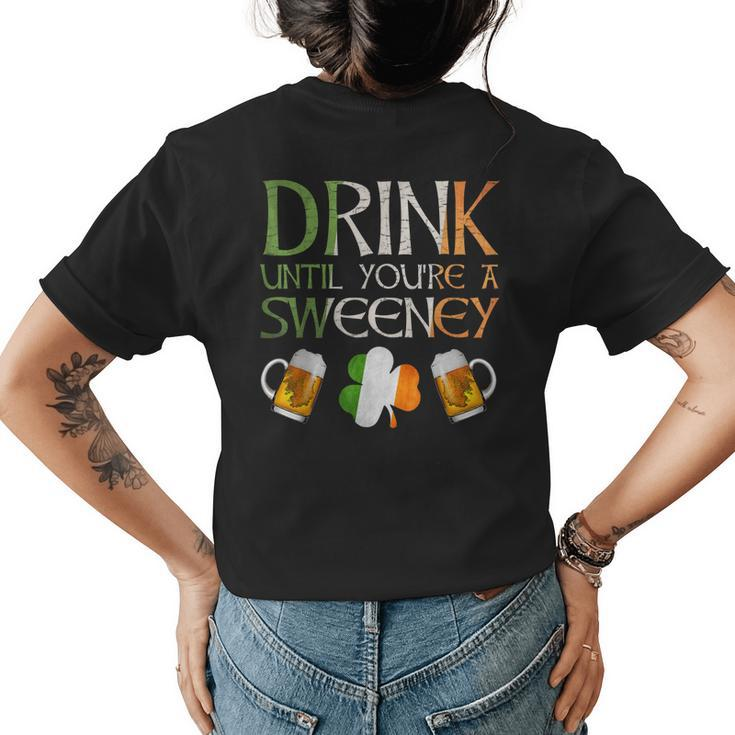 Sweeney Family Name Gift For Proud Irish From Ireland Womens Back Print T-shirt