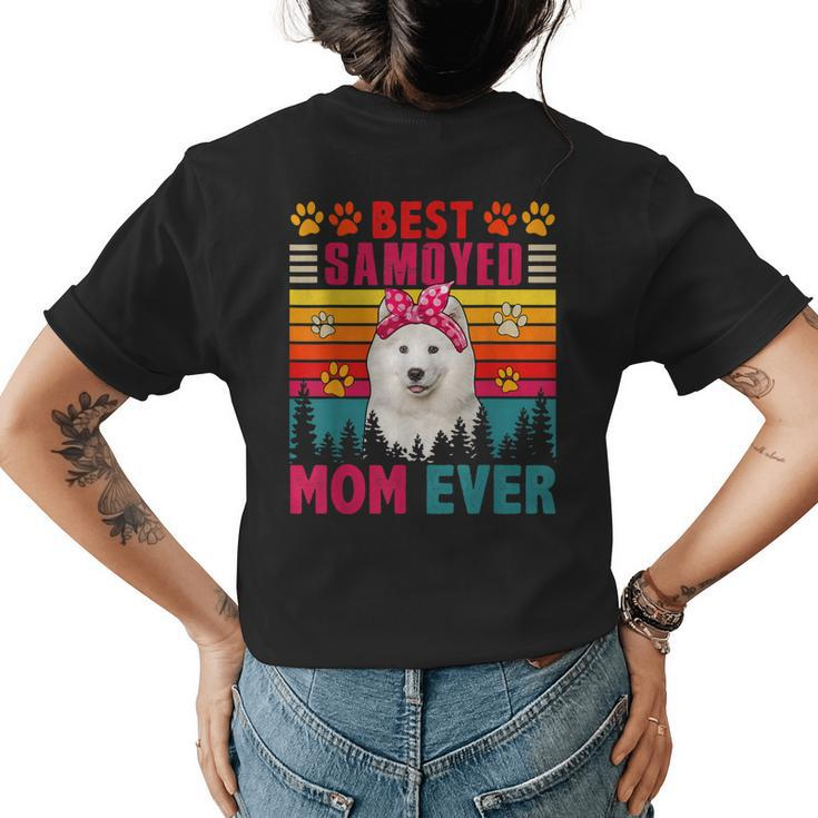 Vintage Retro Best Samoyed Mom Ever Cute Dog Headband Womens Back Print T-shirt
