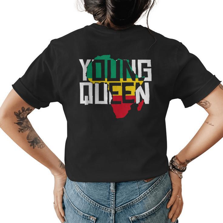 Young Queen African Young Queen  Women's Crewneck Short Sleeve Back Print T-shirt