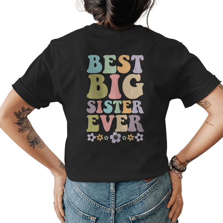 Youth Best Big Sister Ever Girls Baby Announcement Idea Womens Back Print T-shirt