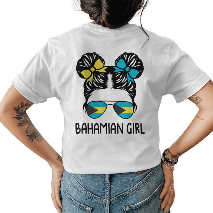 Bahamian Girl Messy Hair Bahamas Pride Patriotic Womens Kids Women's T-shirt Back Print