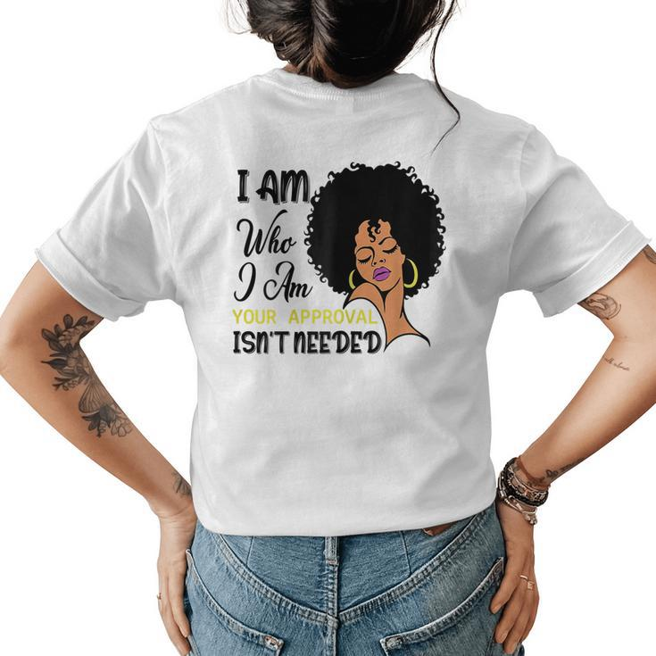 Black Queen Lady Curly Natural Afro African American Ladies Women's T-shirt Back Print