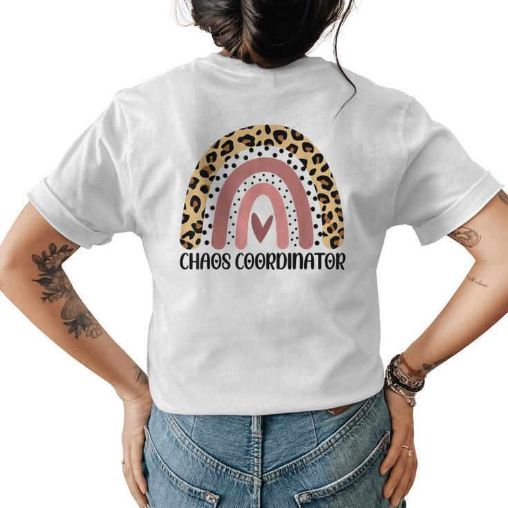Chaos Coordinator Cheetah Print Leopard Boho Rainbow Womens Women's T-shirt Back Print