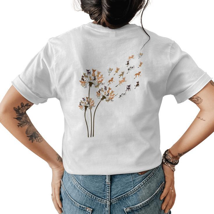 Chihuahua Flower Fly Dandelion Chihuahua Funny Dog Lover  Womens Back Print T-shirt