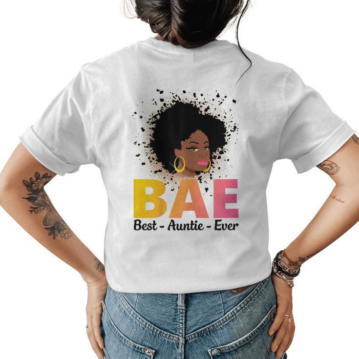 Cute African American Women Bae Best Auntie Ever Women's T-shirt Back Print