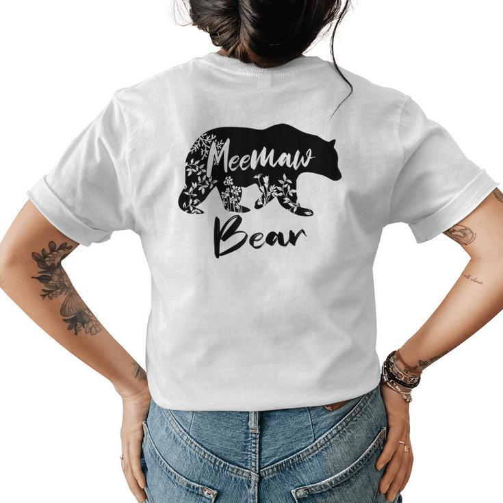 Cute Floral Meemaw Bear For Mom Women's T-shirt Back Print