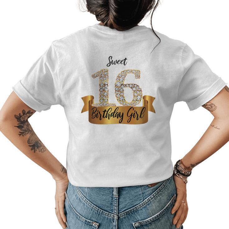 Cute Yellow White Sweet 16 Style I 16Th Birthday Outfit Women's T-shirt Back Print
