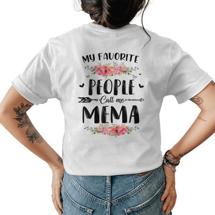 My Favorite People Call Me Mema Floral Women's T-shirt Back Print