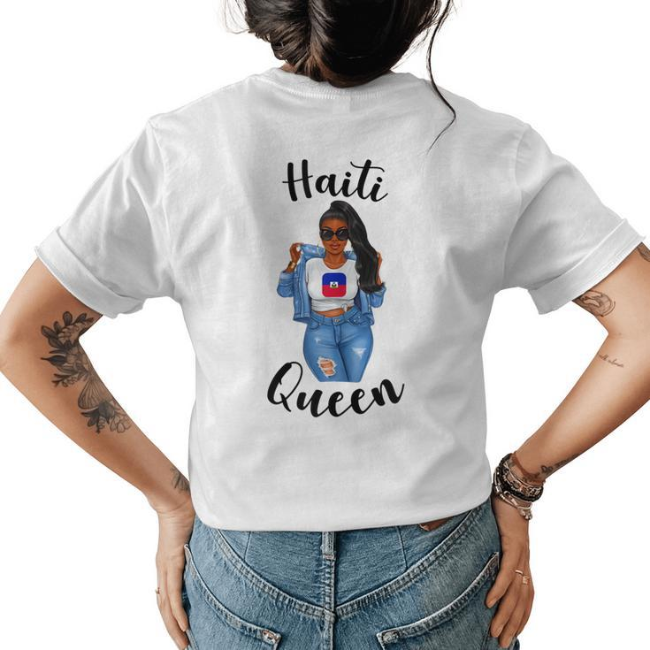 Haiti Queen Caribbean Pride Proud Women Womans Haitian Girl Women's T-shirt Back Print