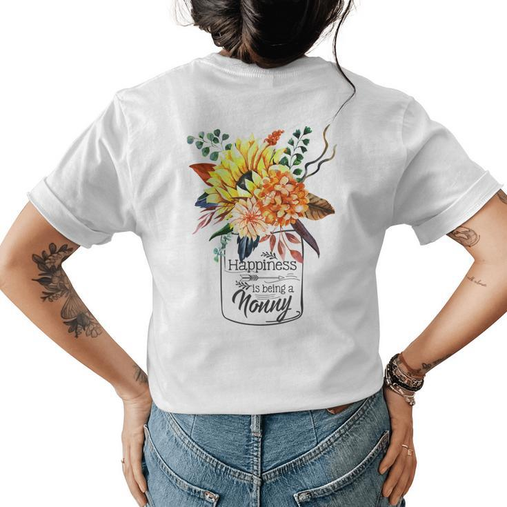 Happiness Is Being A Nonny Cute Flowers Women's T-shirt Back Print