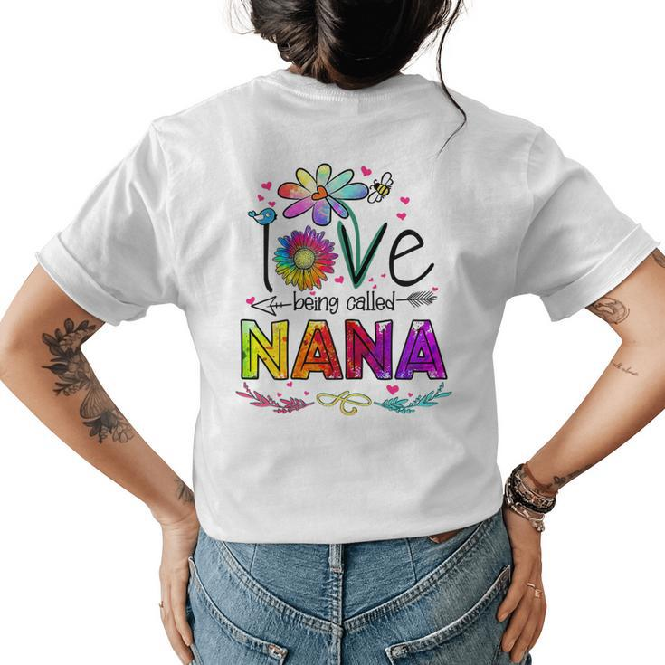 I Love Being Called Nana Daisy Flower Cute Women's T-shirt Back Print