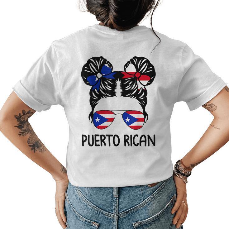 Puerto Rican Girl Messy Hair Puerto Rico Pride Womens Kids Women's T-shirt Back Print