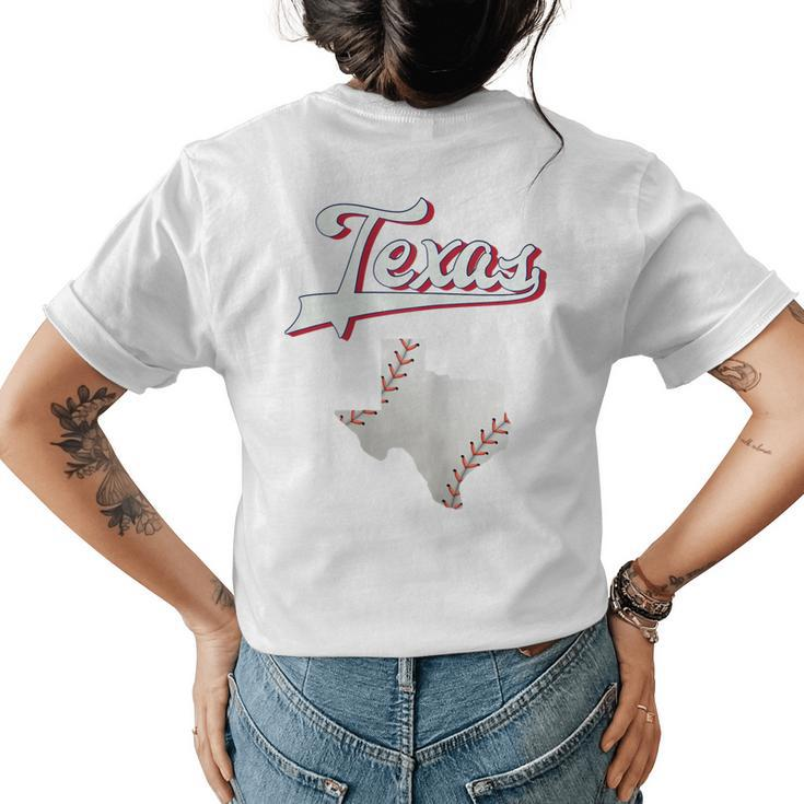 Vintage Texas Baseball Game Day Ranger Women's T-shirt Back Print