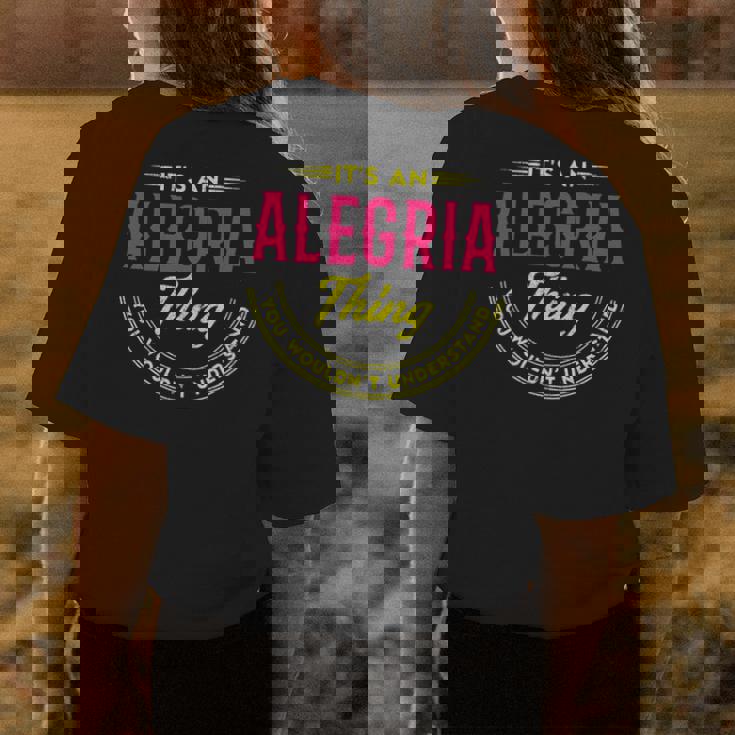 Alegria Shirt Personalized Name Gifts With Name Alegria Womens Back Print T-shirt Personalized Gifts