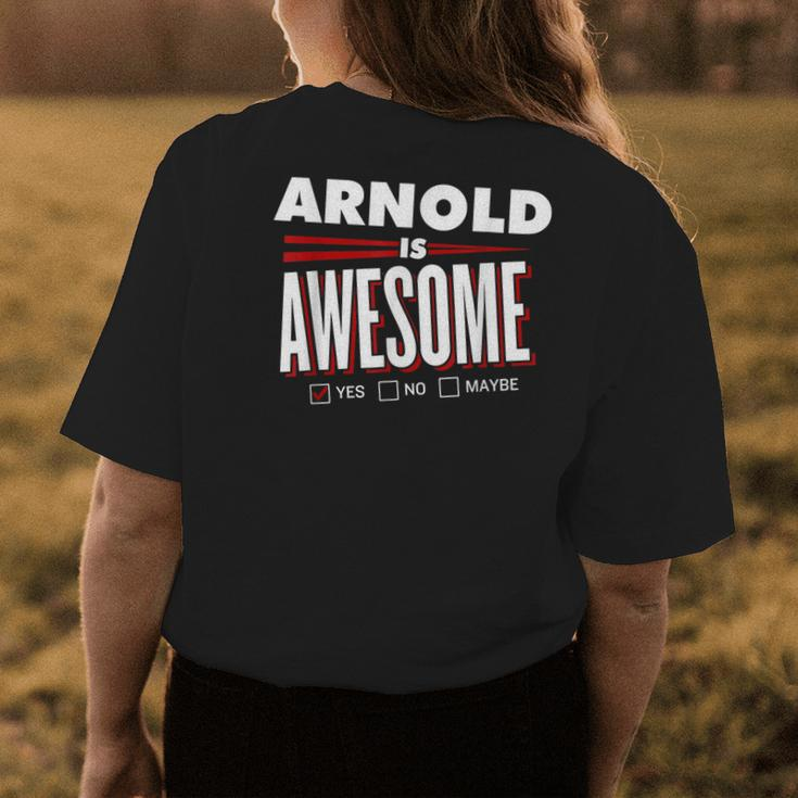 Arnold Is Awesome Family Friend Name Funny Gift Womens Back Print T-shirt Funny Gifts