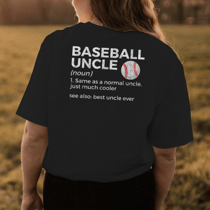 Baseball Uncle Definition Best Uncle Ever Womens Back Print T-shirt Funny Gifts