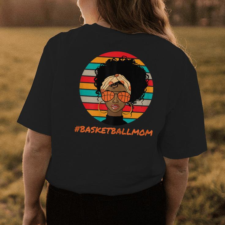 Basketball Mom Black Women African American Afro Women's T-shirt Back Print Unique Gifts