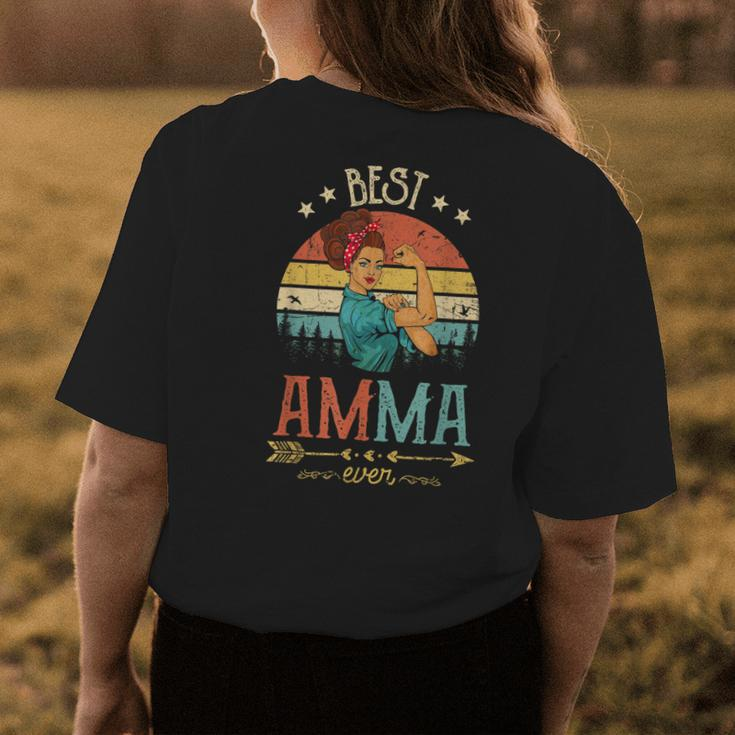 Best Amma Ever Women Rosie Vintage Retro Decor Grandma Womens Back Print T-shirt Funny Gifts