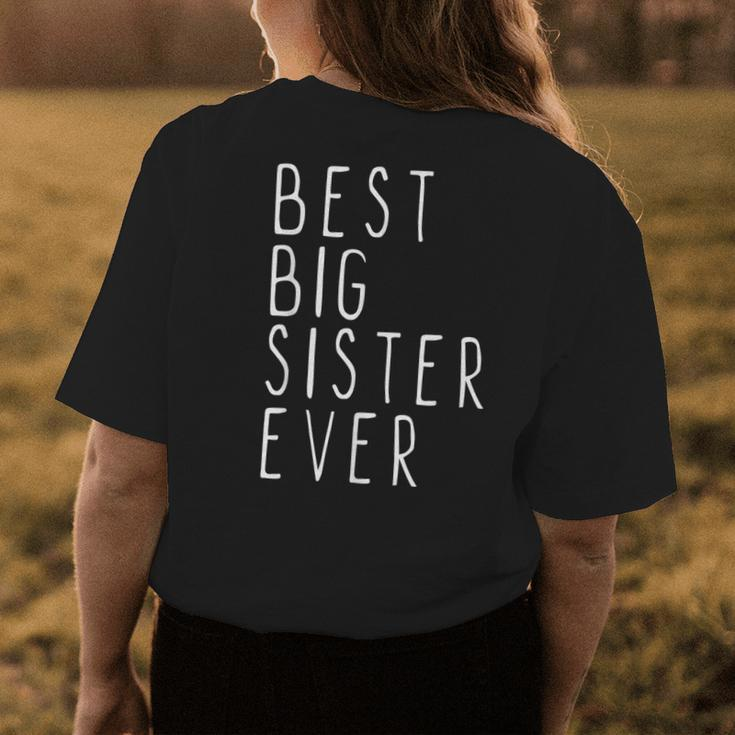 Best Big Sister Ever Funny Cool Womens Back Print T-shirt Funny Gifts