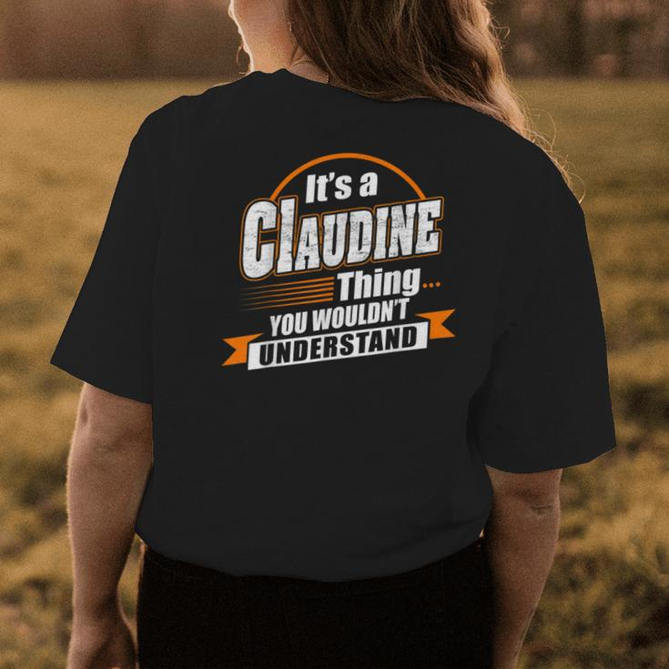 Best Gift For Claudine Claudine Named Womens Back Print T-shirt Funny Gifts