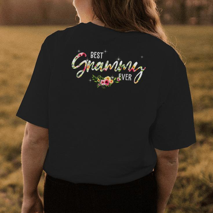 Best Grammy Ever Flowers Mothers Day Birthday Mom Grandma Womens Back Print T-shirt Funny Gifts