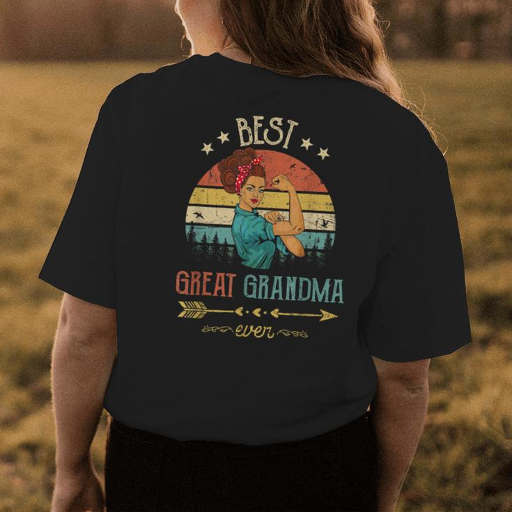Best Great Grandma Ever Women Rosie Vintage Decor Grandma Womens Back Print T-shirt Funny Gifts