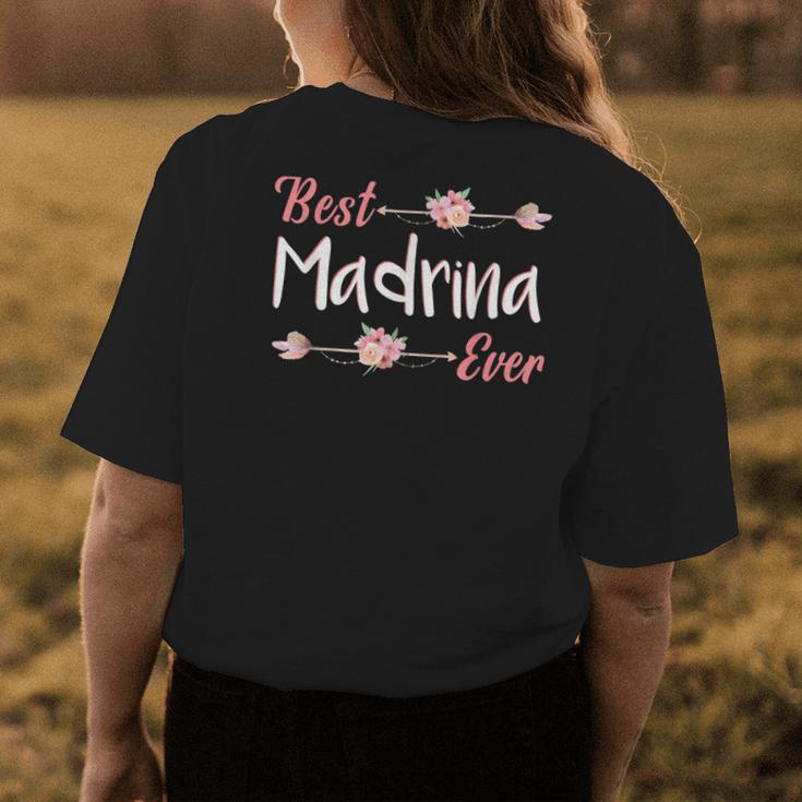 Best Madrina Ever Spanish Godmother Floral Gift Womens Back Print T-shirt Funny Gifts