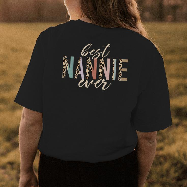Best Nannie Ever Gifts Leopard Print Mothers Day Womens Back Print T-shirt Funny Gifts