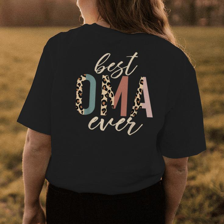 Best Oma Ever Gifts Leopard Print Mothers Day Womens Back Print T-shirt Funny Gifts