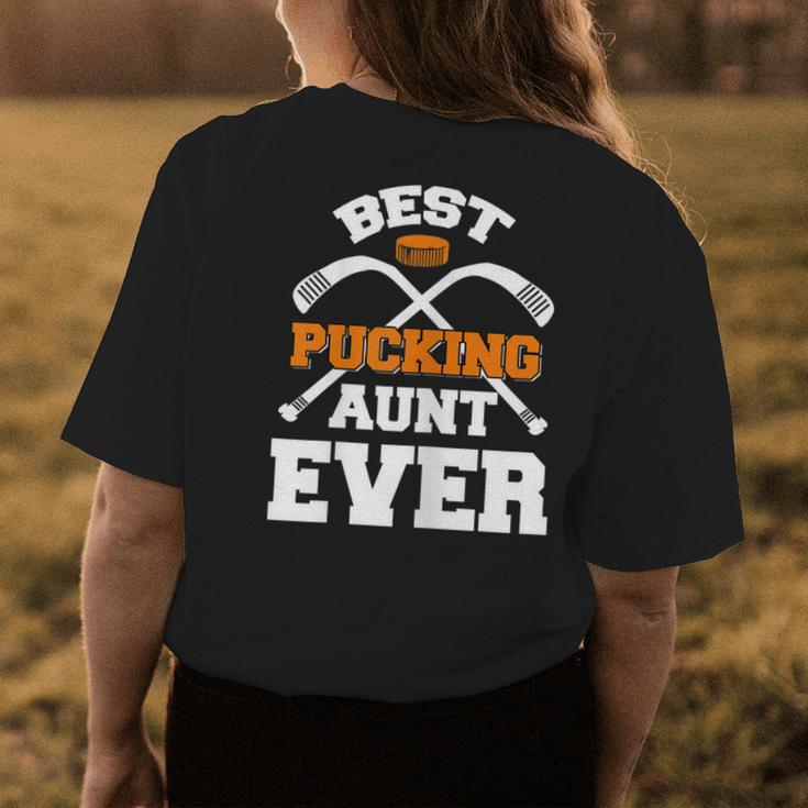 Best Pucking Aunt Ever Hockey Sports Lover Gift For Womens Womens Back Print T-shirt Funny Gifts