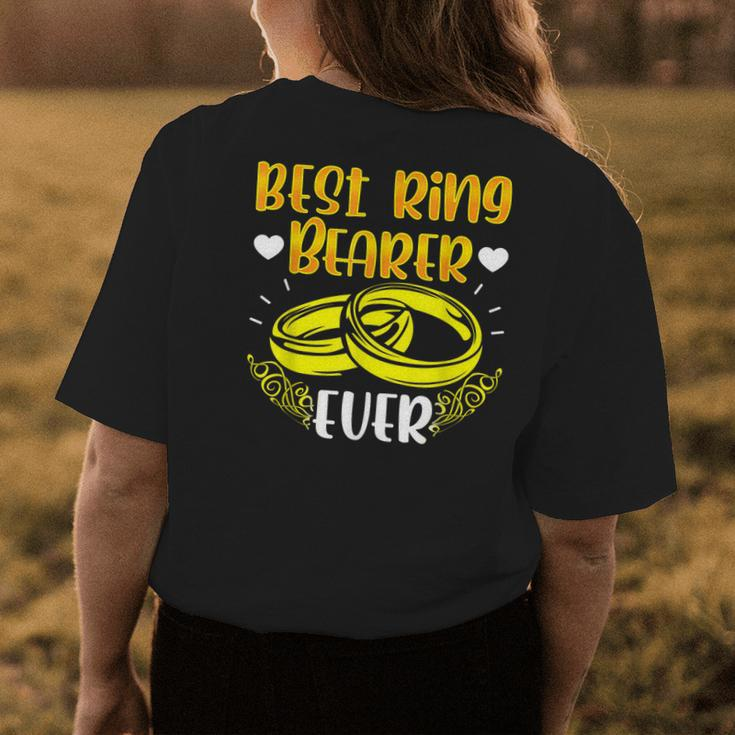 Best Ring Dude Ever Wedding Bearer Ring Carrier Womens Back Print T-shirt Funny Gifts