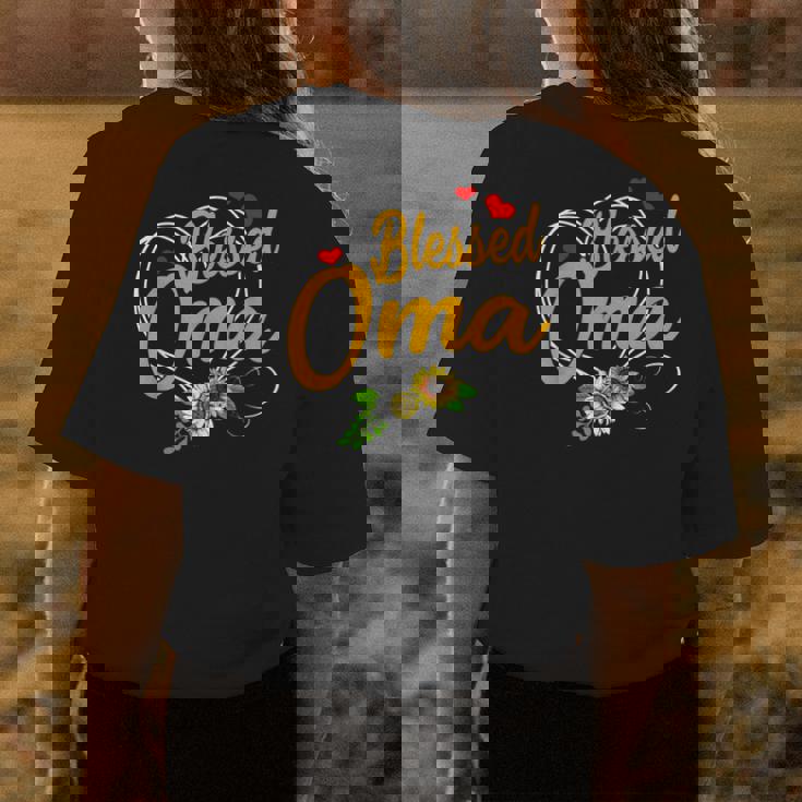 Blessed Oma Grandma Thanksgiving Christmas Women's T-shirt Back Print Unique Gifts