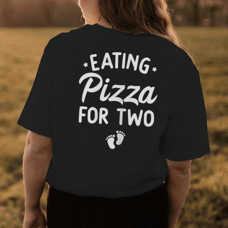 Eating Pizza For Two Pregnancy Announcement New Mom Women's T-shirt Back Print Unique Gifts