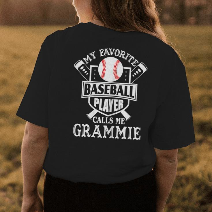 My Favorite Baseball Player Calls Me Grammie Outfit Baseball Women's T-shirt Back Print Unique Gifts