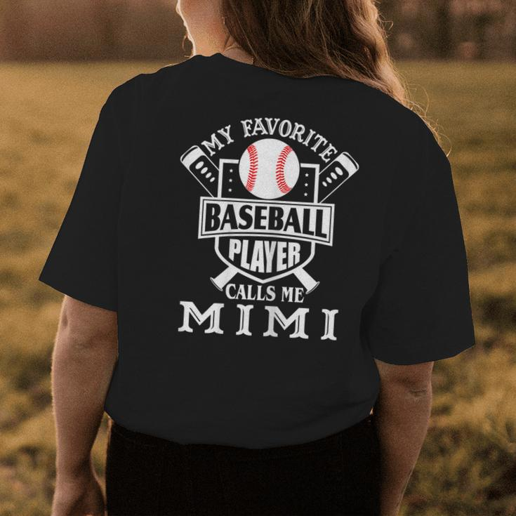 My Favorite Baseball Player Calls Me Mimi Outfit Baseball Women's T-shirt Back Print Unique Gifts