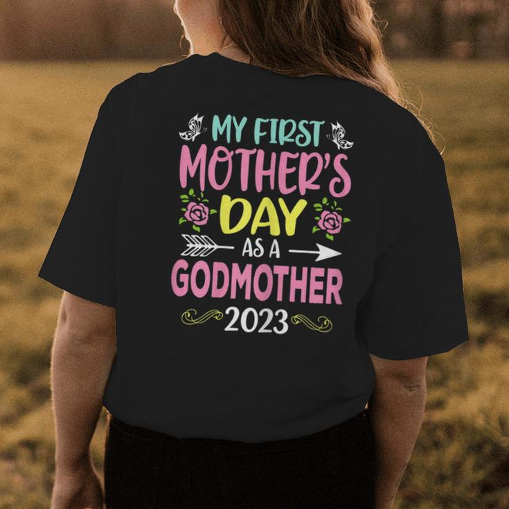 My First As A Godmother 2023 Happy Women's T-shirt Back Print Unique Gifts