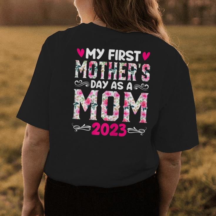 My First As A Mom 2023 New Mom Baby Announcement Women's T-shirt Back Print Unique Gifts