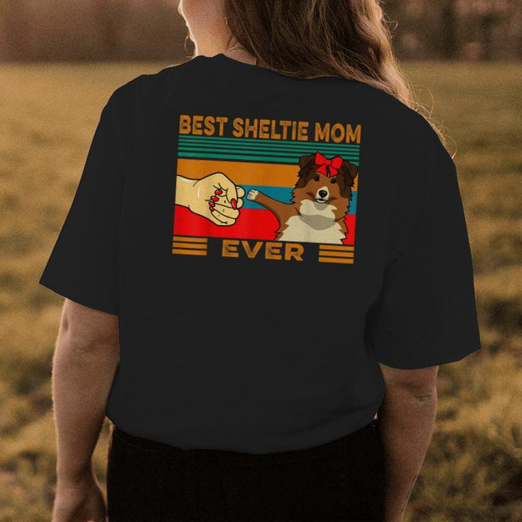 Fist Bump Best Sheltie Mom Ever Womens Back Print T-shirt Funny Gifts