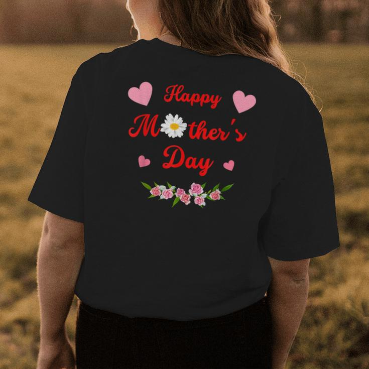 Happy Cute Mom Mommy Mama Grandma Flowers Women's T-shirt Back Print Unique Gifts