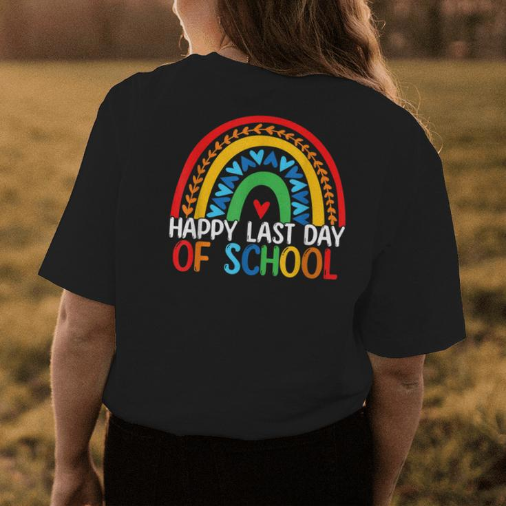 Happy Last Day Of School Rainbow Teacher Student End Of Year Womens Back Print T-shirt Unique Gifts