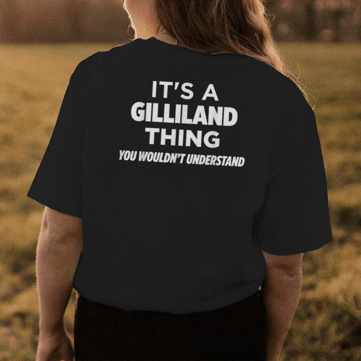 Its A Gilliland Thing Funny Cool Family Name Womens Back Print T-shirt Funny Gifts