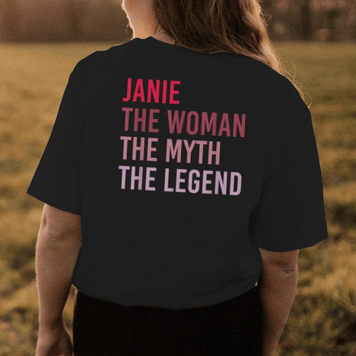 Janie The Woman Myth Legend Personalized Name Birthday Gift Womens Back Print T-shirt Funny Gifts