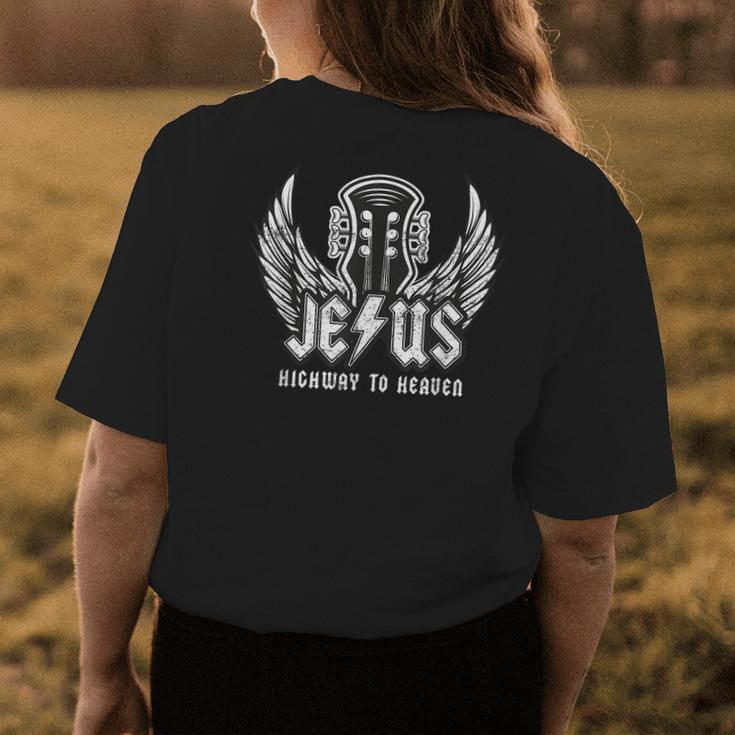 Jesus Rock And Roll Christian Music Worship Bible Verse Womens Back Print T-shirt Unique Gifts