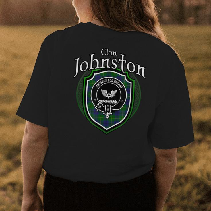 Johnston Clan Crest | Scottish Clan Johnston Family Badge Womens Back Print T-shirt Funny Gifts