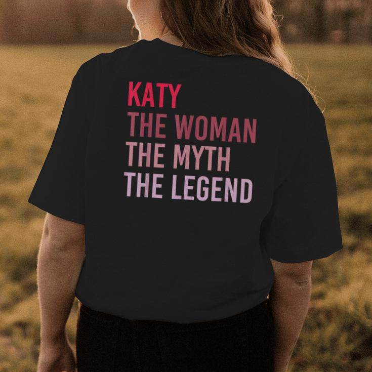 Katy The Woman Myth Legend Personalized Name Birthday Gift Womens Back Print T-shirt Funny Gifts